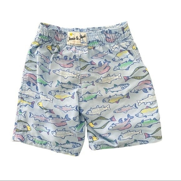 Janie and Jack Swim Trunks Sz 4 fish print - Picture 2 of 3